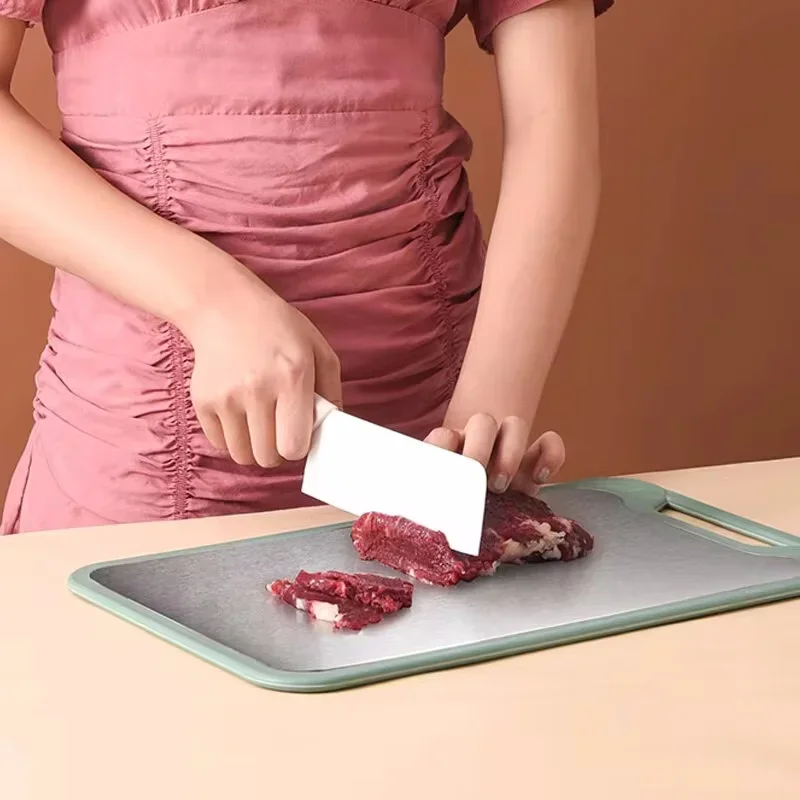 New Cutting Board Two Sides Of Stainless Steel and Plastic Dual-purpose Multifunctional Cut Vegetables and Meat Chopping Board