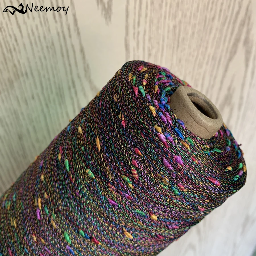 New 250g Very Beautiful Colorful Rainbow Space Dye Fancy Slub Yarn DIY Craft Hand Knitting Crochet Weaving Thread