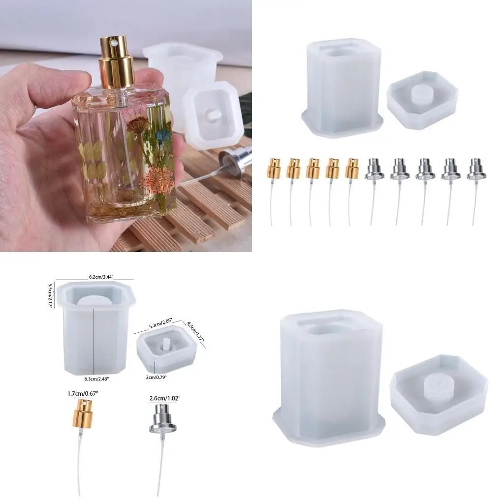 

J78F силиконовая форма для флакона духов с дозатором-насосом DIY форма для литья из смолы для украшения дома для креативного на