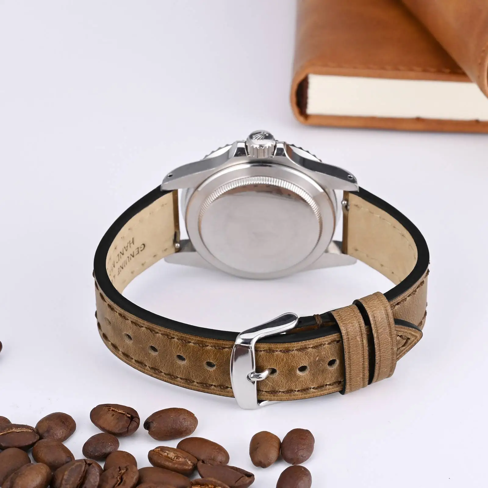ANBEER Oiled Waxed Leather Watch Strap Watch Band for Men And Women Quick Release 18 mm 20mm 22mm Classic Replacement Strap