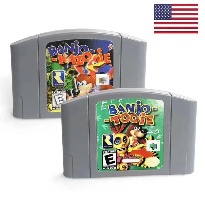 USA NTSC Version English BANJO-KAZOOIE BANJO-TOOIE Retro Video Game Consoles N64 64bit Game Cartridge for N64