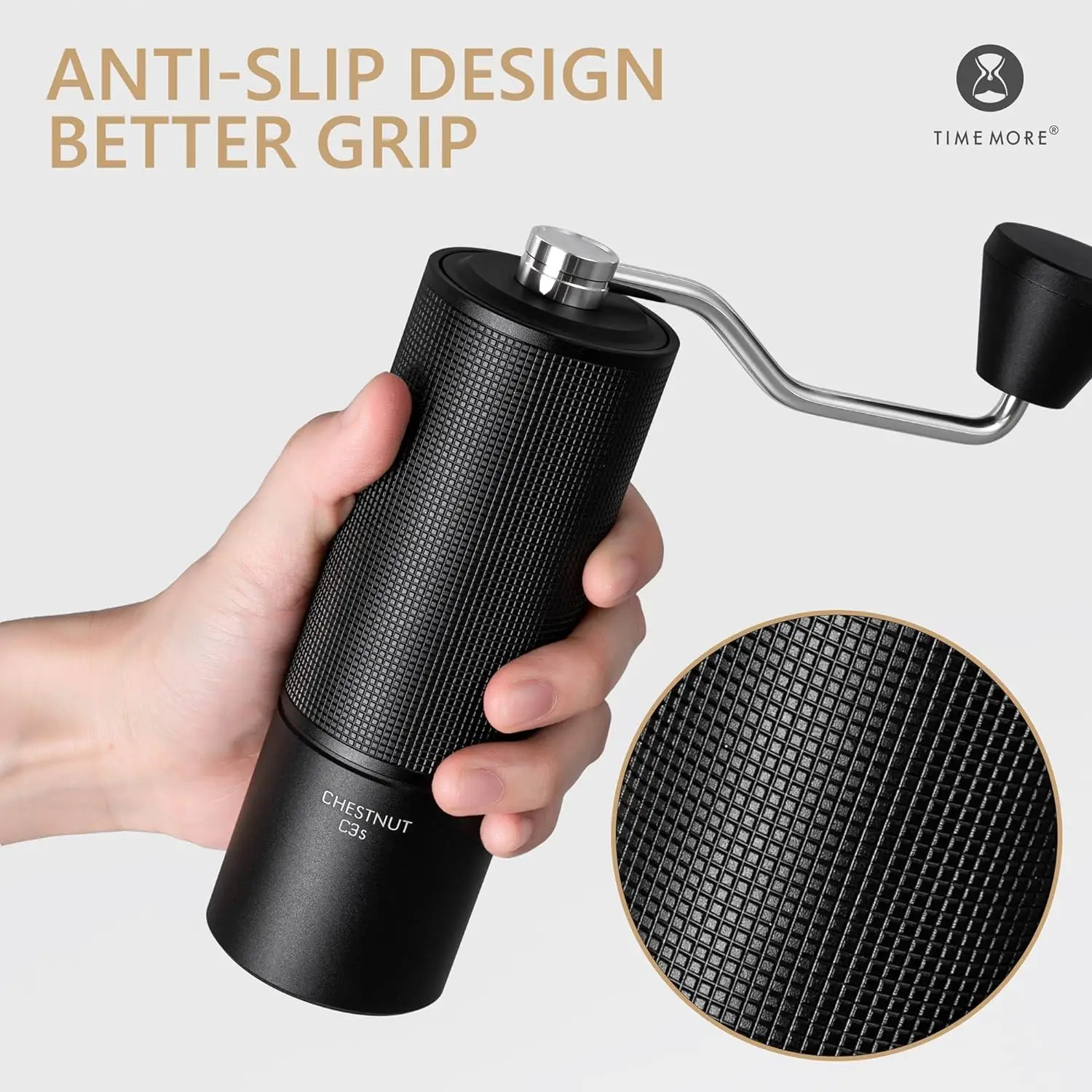 TIMEMORE C3S/C3 ESP Manual Coffee Grinder All-Metal Body with S2C Conical Burr for Espresso/French Press Portable Hand Grinder 5