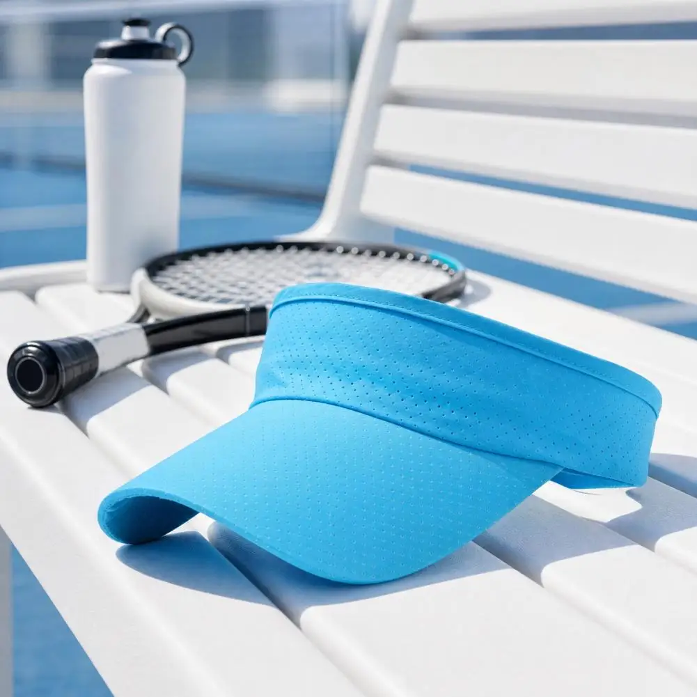 Breathable Cap Empty Top Sun Hat with Curved Brim Sweat-absorbent Outdoor Sports Cap Anti-slip Running Hiking for Tennis