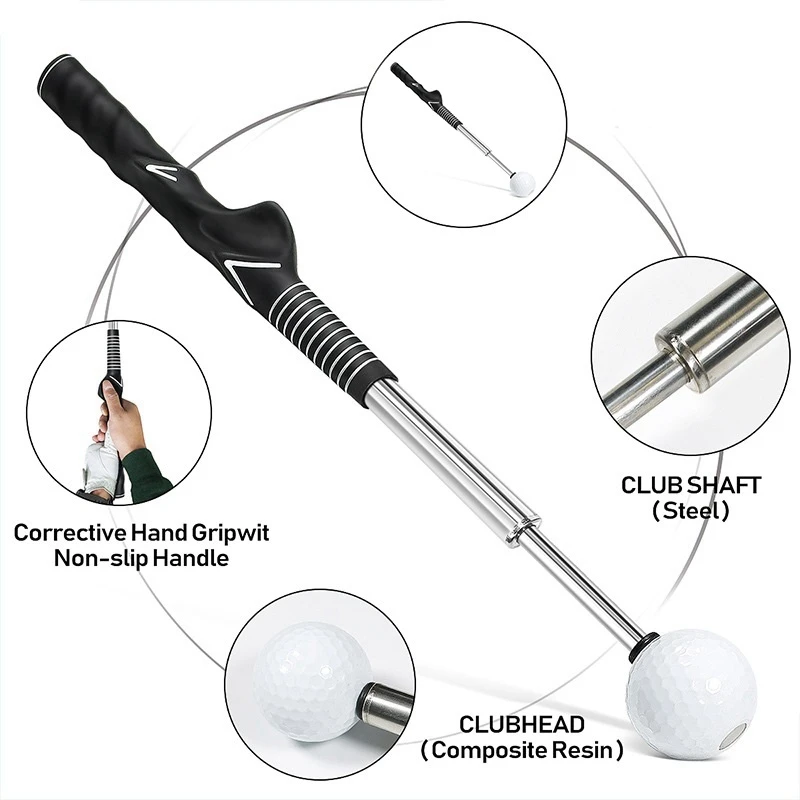 Metal Golf Swing Trainer Golf Swing Training Aid For Flexibility, Tempo, And Strength Golf Warm-Up Stick