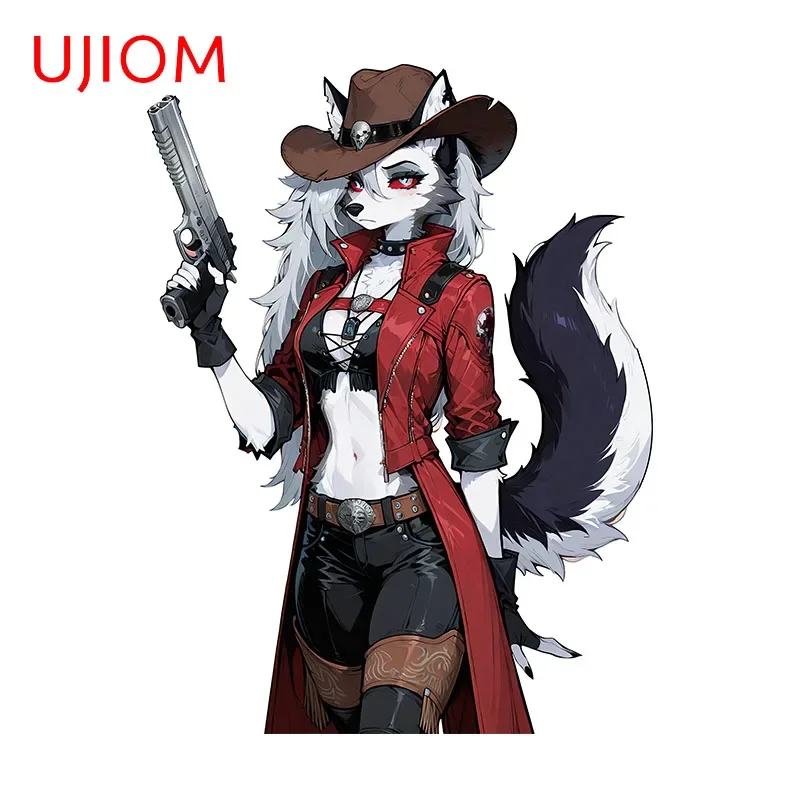 UJIOM Loona Western Cowboy Style Wall Sticker Creative Amusing Cartoon Cool Girl Decal High Quality Wall Decorations Living Room