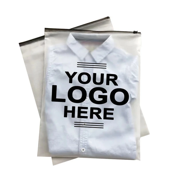 Wholesale custom frosted zipper bags printed logo Reusable Plastic Clear Zip Lock shipping bags for clothing AliExpress 21