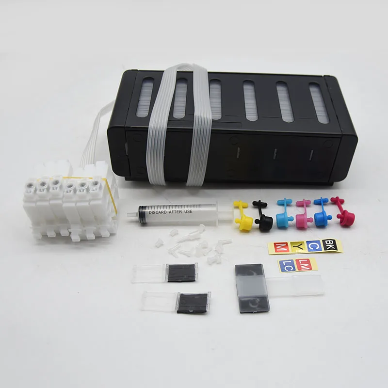 1X Grade A 6 Colors Continuous Ink Supply System for Epson L800 L801 L805 L810 L850 L1800 L1300 CISS