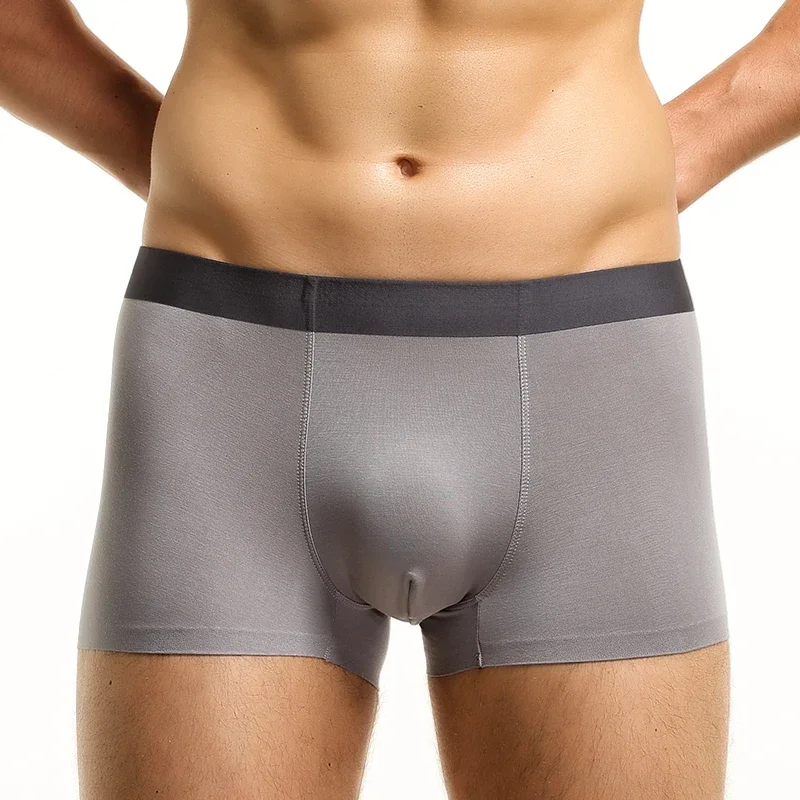 

5PCSMen's underwear, men's seamless flat pants, summer thin style, comfortable, breathable, sporty, four-corner short pants with