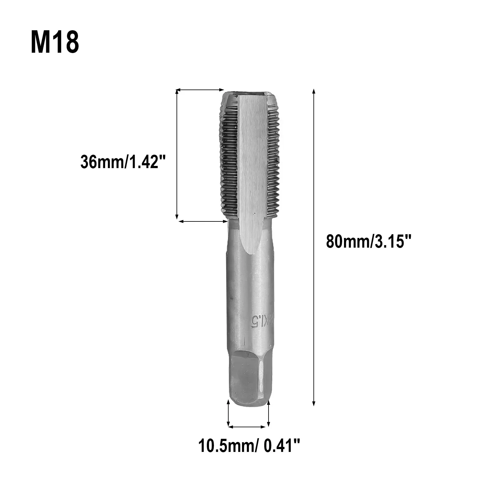 

Hand Tap 18mm High Speed Steel Tap Bottom Tapping High Quality Materials Manual Use Re-tap Damaged Threads For Repair