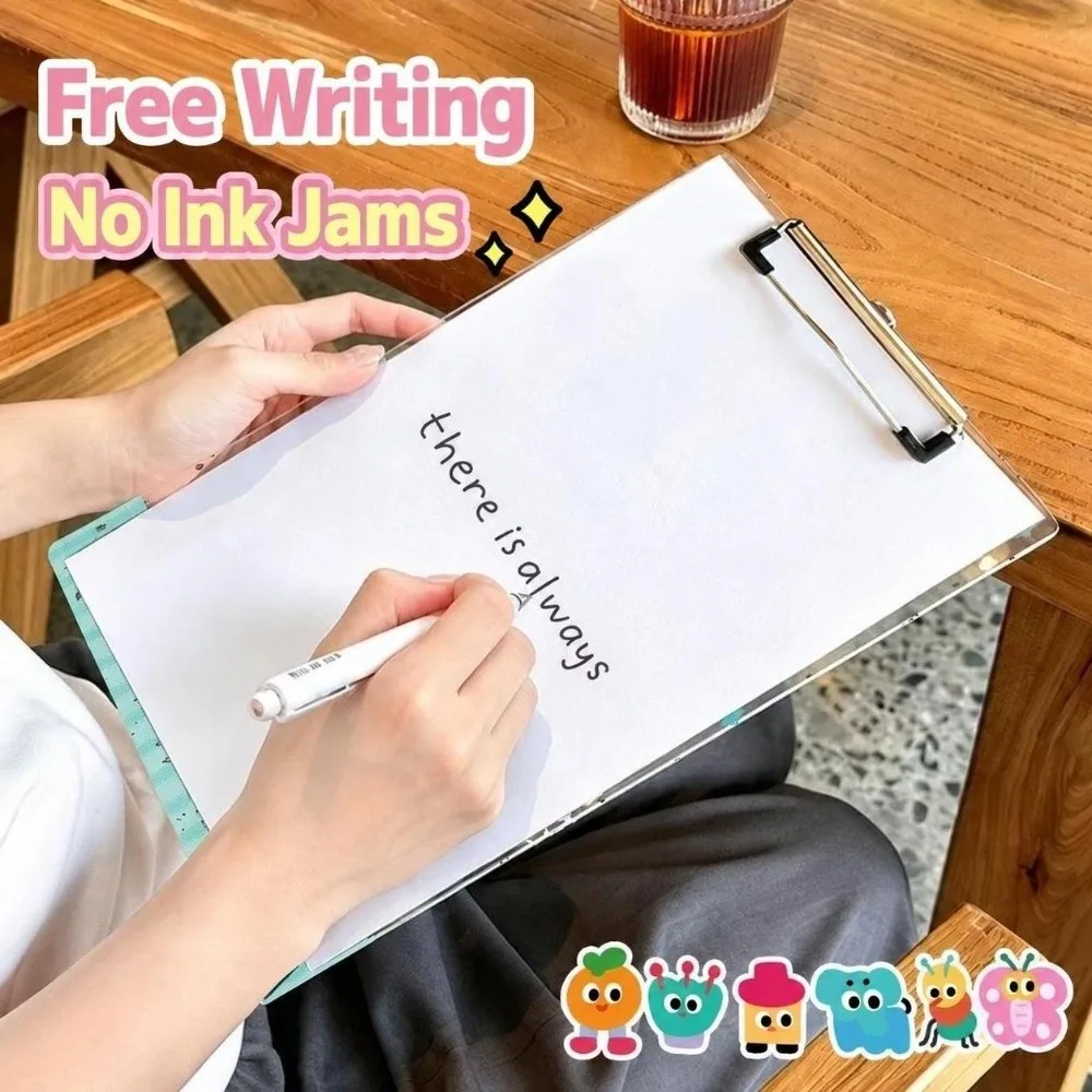 Durable Acrylic Clipboard A4/A5/A6 Cake Star Pattern Writing Pad Clear Document Exam Paper Holder Office Stationery