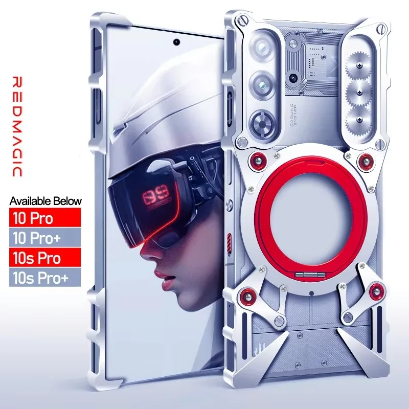 

Aluminum Frameless Case For Nubia Redmagic 10 Pro Red Magic 9 9s 8 8s Pro Rotating Bracket Shell Metal Rimless Shockproof Cover