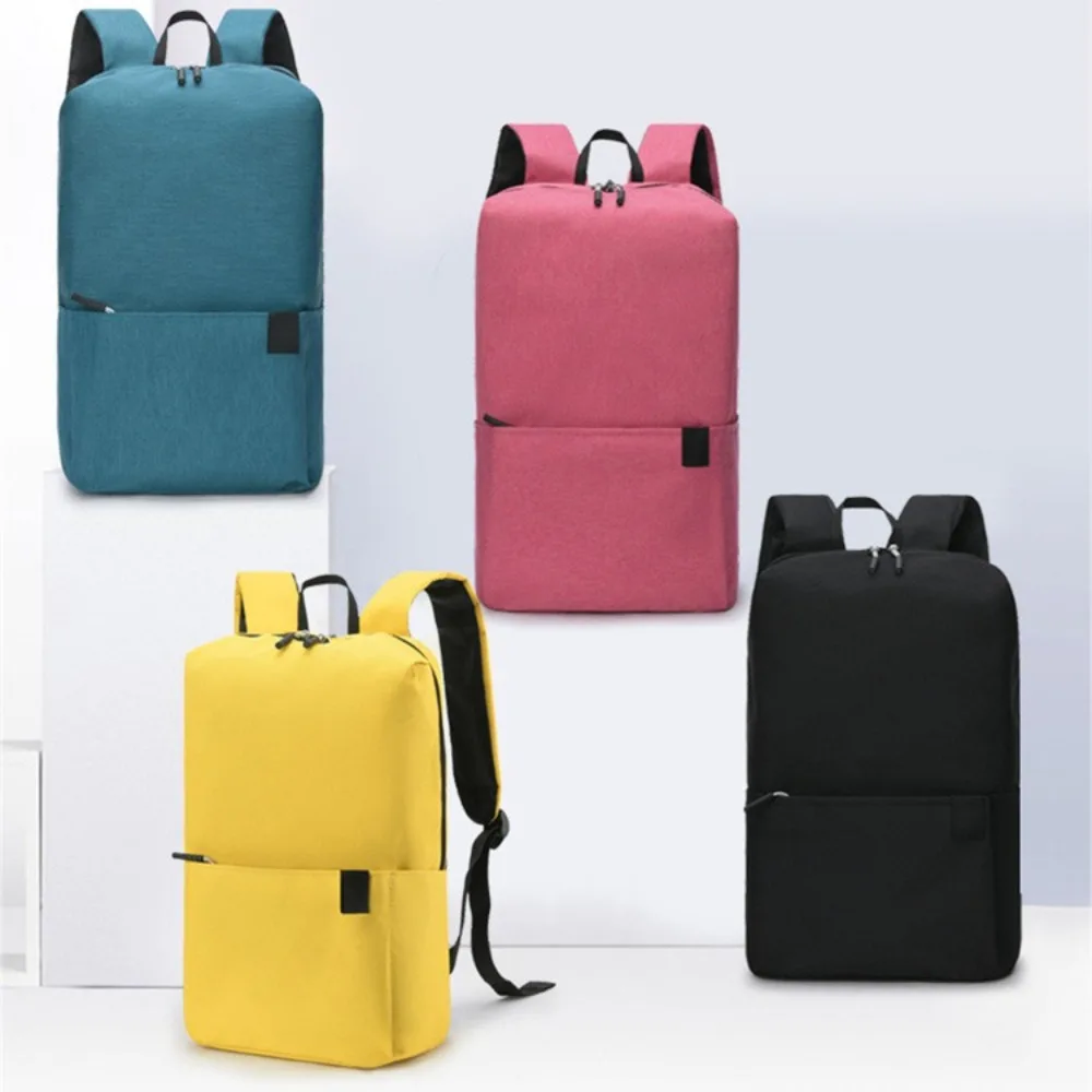 Solid Color Small Backpack Casual Large Capacity Waterproof Book Bags Schoolbag Travel Bag School Bags Teenagers