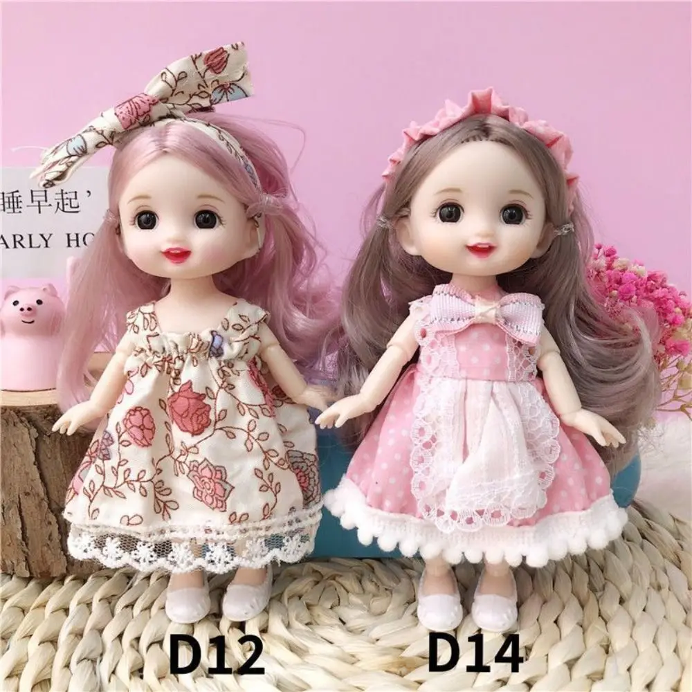 DIY Toy with Clothes 17cm BJD Doll Dress Up Colorful Removable Joints Doll Plastics Cute 1/8 BJD Dolls Kids Toy