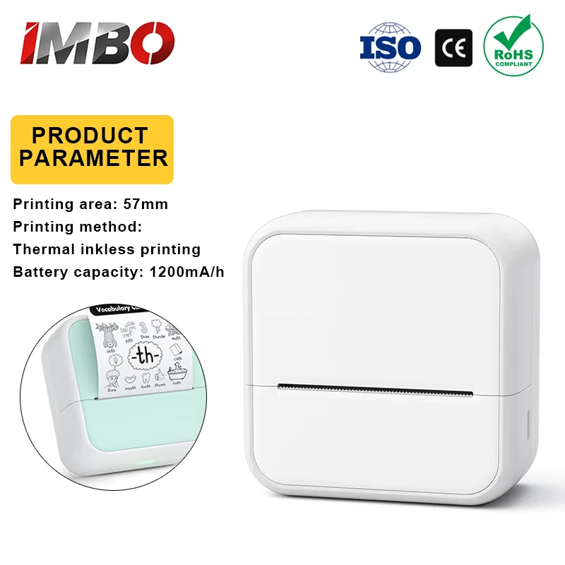 

Mini Pocket Label Maker Bluetooth Printer 203DPI Ultra Clear for Organizing/Labeling/Study with 5 Paper Rolls + 5 Stickers