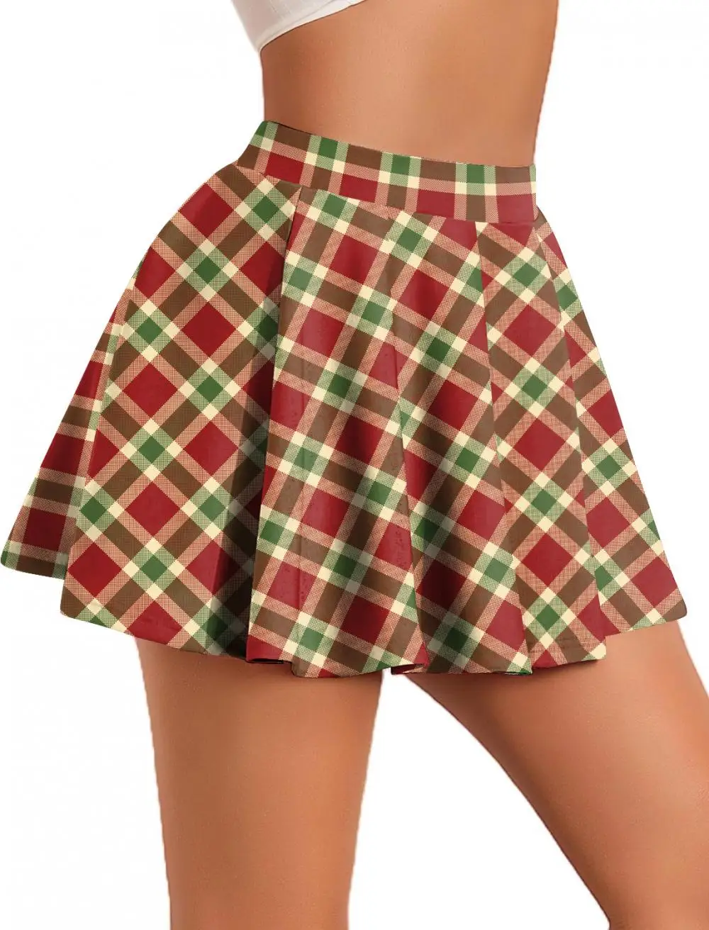 Retro Plaid Faltenröcke Rock Y2K Streetwear Vintage Schuluniform A-Linie Gym Student Kurzen Rock Mädchen Weihnachten Dress Up – Detail 11