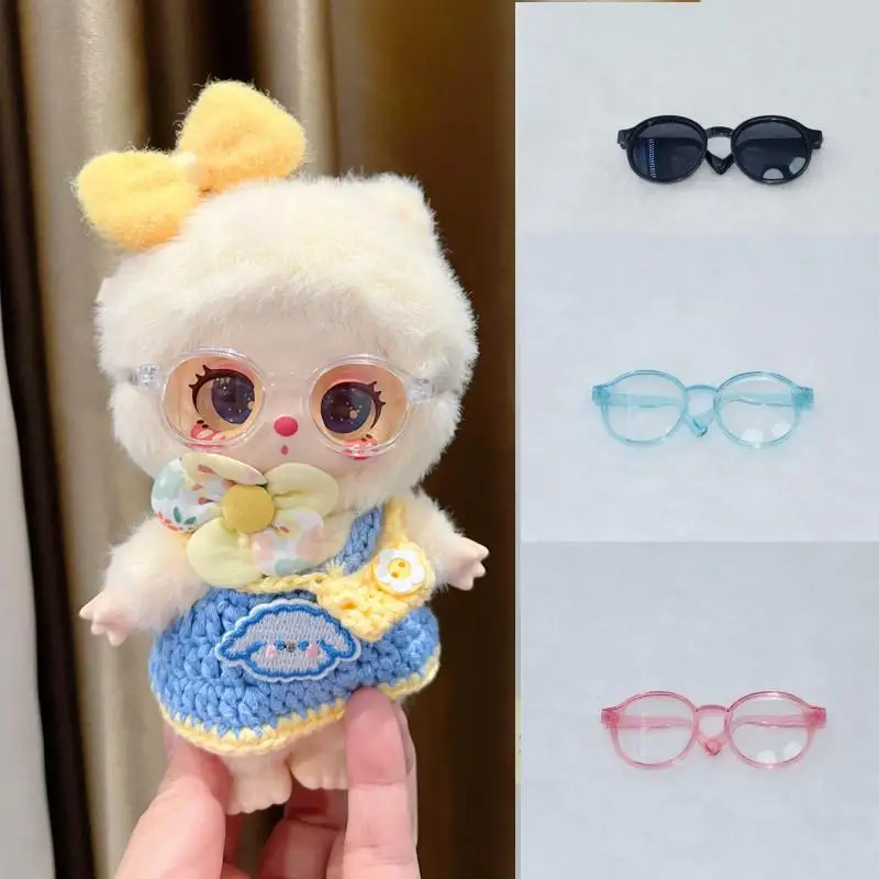 For 17CM Liila Lucky Cat/labubu Doll/10 Cotton Doll Accessories Foldable Glasses with Lenses Dolls DIY Decorate