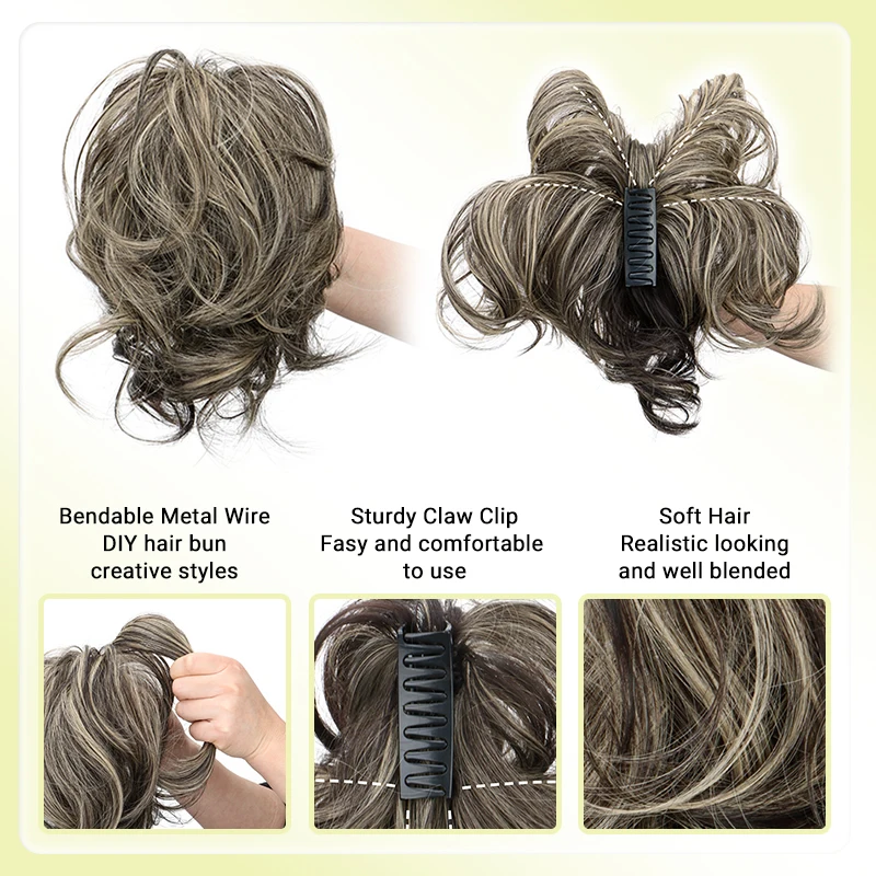 WIGSIN สังเคราะห์หรูหราอเนกประสงค์ CURLY หางม้า Claw คลิปใน Hair EXTENSION ปรับได้เหมาะสําหรับสวมใส่ง่ายสําหรับทุกโอกาส