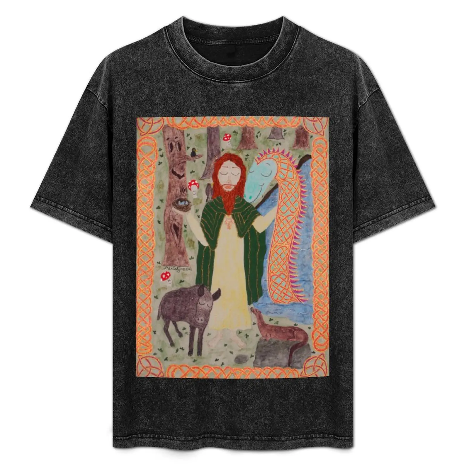 

Saint Kevin of Glendalough T-Shirt boys animal print plus size clothes customs design your own t shirt men 100℅ cotton