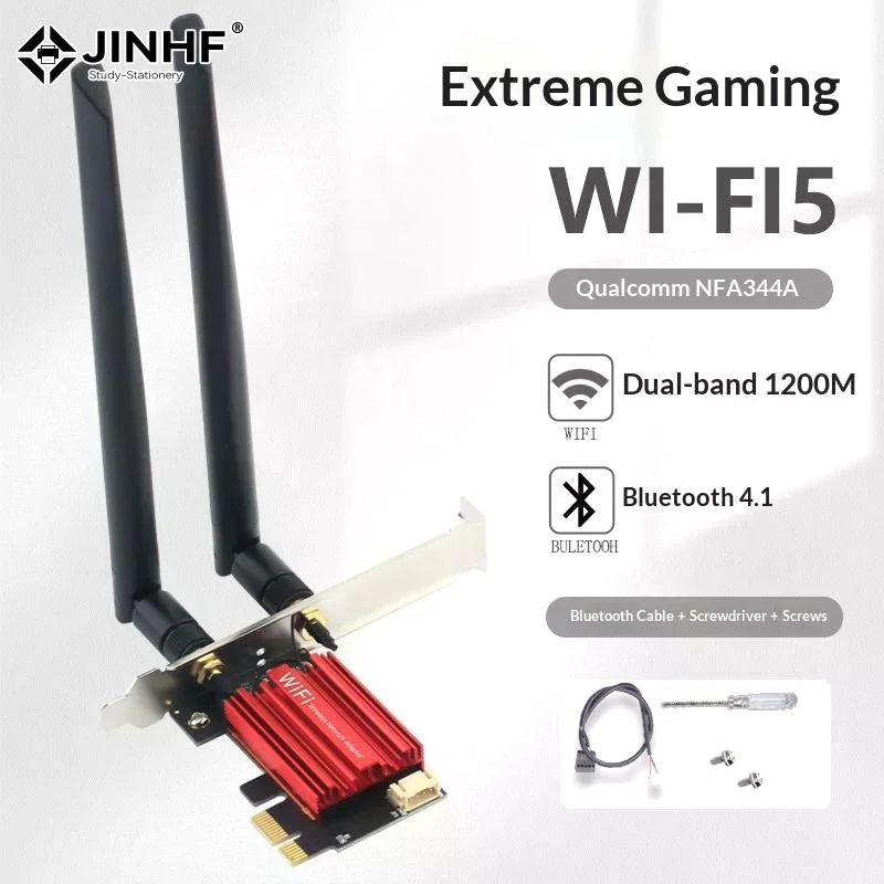 AC1200M WiFi5 PCIE Adapter BT4.0 Wireless Network Card Dual Band 2.4G 5GHz For Desktop Laptop Windows 7 10 11