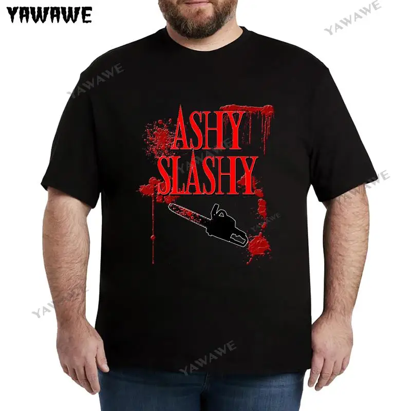 Ashy Slashy Chainsaw T shirt Men Blood Letter Print Tees Ash Vs Evil Dead T-Shirt Fashion Short Sleeve Saws Costume Mal tshirts