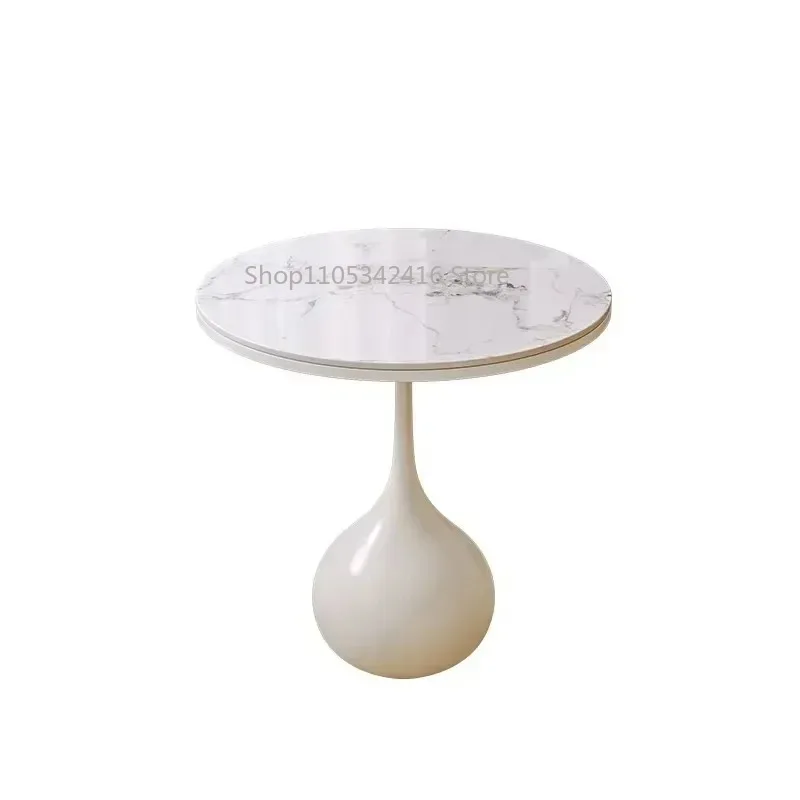 

Nordic White Mini Round Side Table, Wrought Iron Movable Small Coffee Table for Living Room Corner Home Furniture