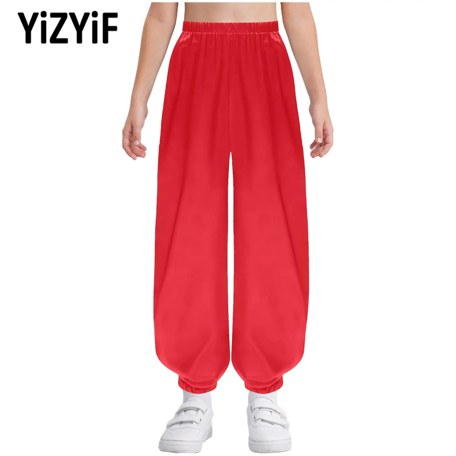 

Kids Boys Girls Chinese Wushu Kung Fu Uniform Unisex Tai Chi Wing Chun Martial Arts Outfit Stretchy Solid Color Pants Sportswear