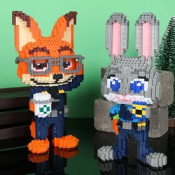 Disney Crazy Animal City Nick Judy Building Blocks Rabbit Couple Assembly Toys Children's Puzzle Festival Gifts