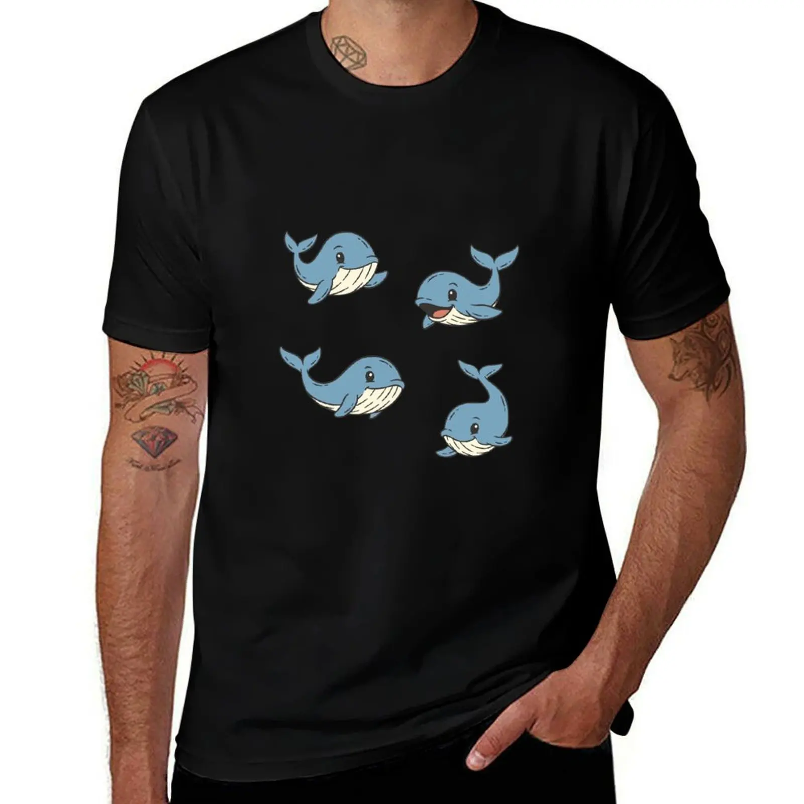 

Cute Whale Pack T-Shirt fashion shirts boys animal print T-shirts man funny shirt cotton luxury clothes men