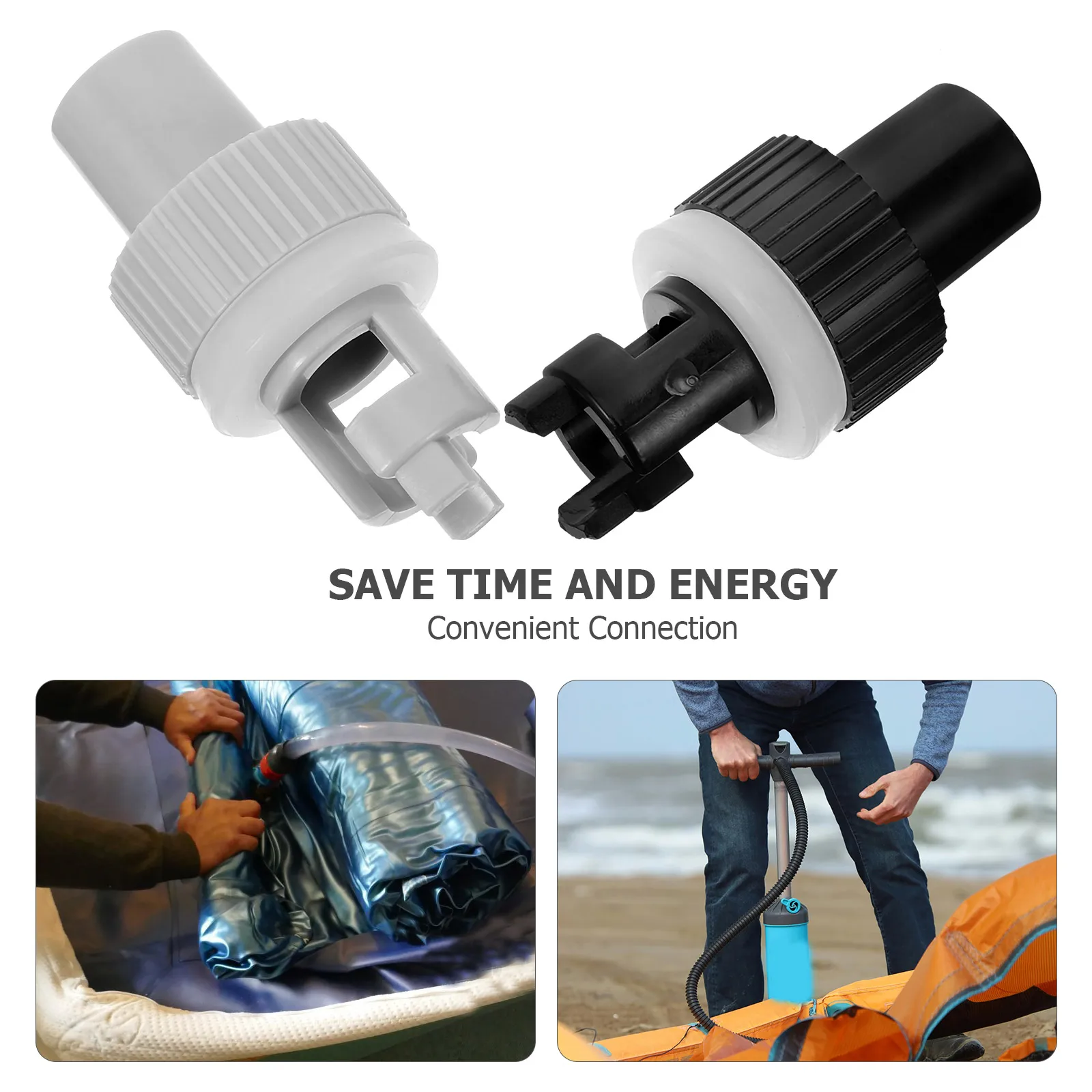 

2pcs Air Valve Adapter Anti leakage Quick Inflate Connector for Kayak Boat Accessories Plastic Material Sturdy Durable