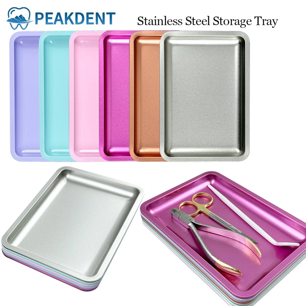 

1pcs Kitchen Tray Stainless Steel Square Storage Tray Dental Medical Tool Nail Tattoo Dental Medical Device Supplies Tray Dish