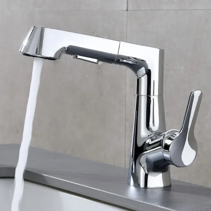 

Kitchen Rotatable Splashproof Mixer ZEXEF Bathroom Wash Basin Faucet With Sensor 360° Pull Stainless Steel Out Down Lift Bidet