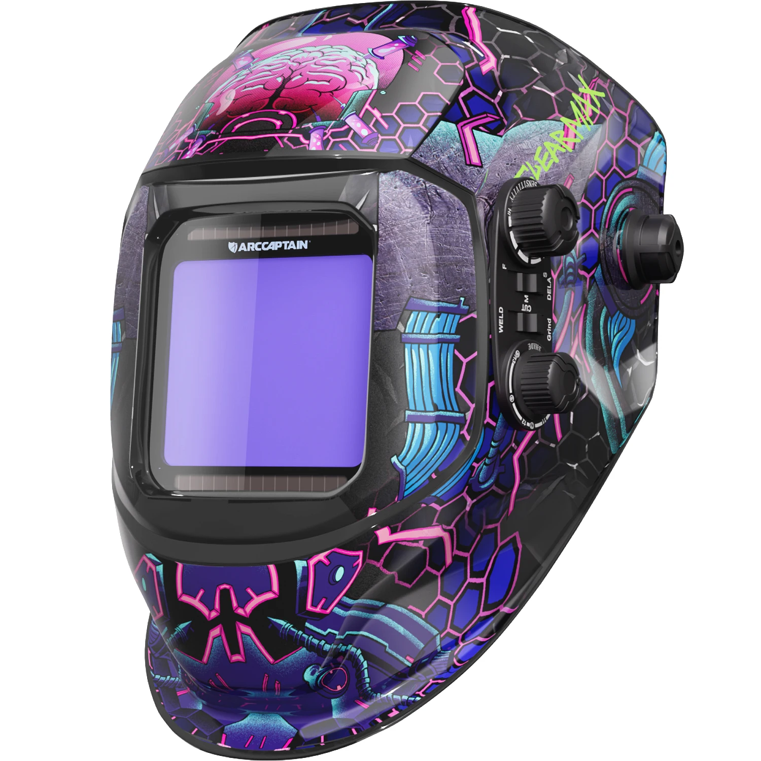 Casque de soudage ARCCAPTAIN à grande visière, vision couleur réelle, alimentation solaire, pour MIG MAG TIG MMA CUT 1/1/1/1, capot de soudage