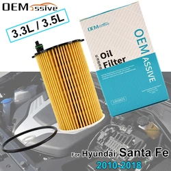 Oil Filter For Hyundai Santa Fe CM/DM 2010 2011 2012 2013 2014 2015 2016 2017 2018 3.3L / 3.5L V6 Engine Protector 26320-3CAA0