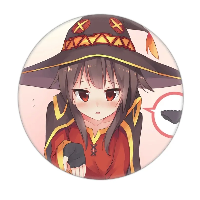 58MM Lightweight Darkness Megumin Costumes Badge Aqua Satou Kazuma Simplicity Artistic Hot Selling Accessories Toys Hobbies