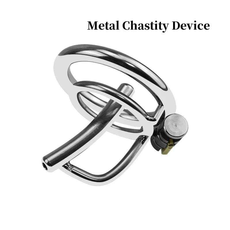 Male Metal Chastity Cage Device Anti-Cheating Cock Cage Abstinence Penis Ring Penis Bondage Penis Lock Adult Erotic Products Gay