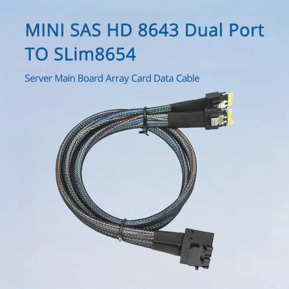 MINI SAS HD 8643 Dual Port TO SLim8654 Server Main Board Array Card Data Cable Length Optional 0.5M 1M
