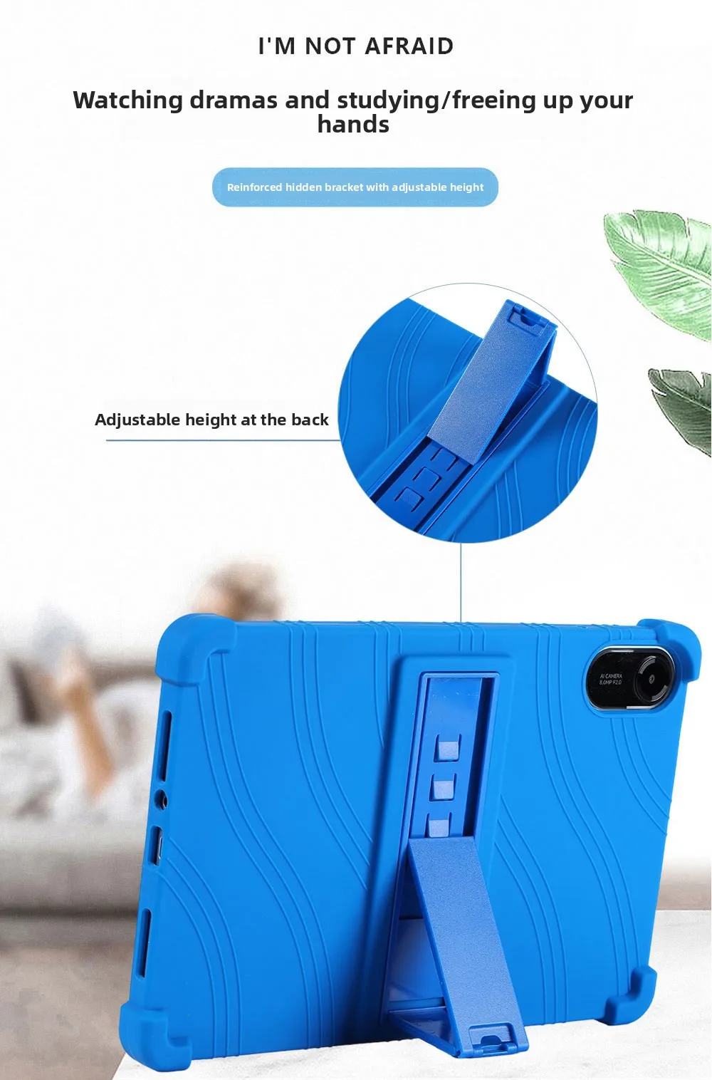 Silikonhülle für Redmi Pad 2 11 Zoll Tablet Stoßfeste Schutzhülle mit Ständer TPU Vollständiger Fallschutz – Detail 3