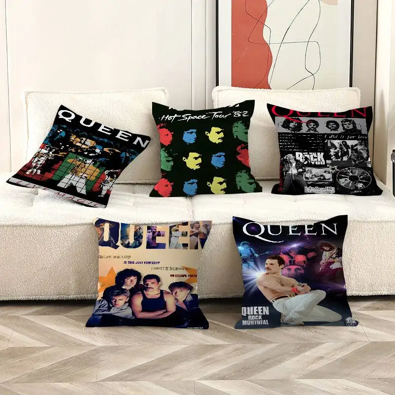 

Rock Band Q-Queen Cushion Cover Pillowcase Upholstery Sofa Throw Pillow Home Decor Pillowcas