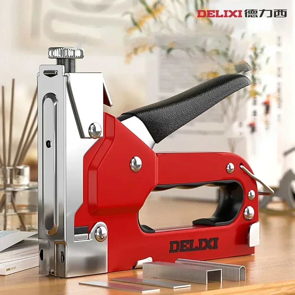 Delixi Manual Woodworking Rivet Nails Gun Nail Gun Heavy Duty Air Staplers Pneumatic Upholstery Carpentry Stepler Nailing Tools