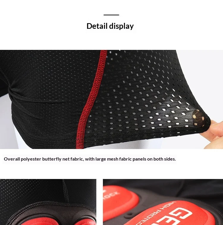 OFFBONDAGE Radhose für Herren, atmungsaktive Radunterwäsche aus Mesh, 5D-Gel-Polster, stoßdämpfende MTB-Radhose, Radbekleidung – Detail 9