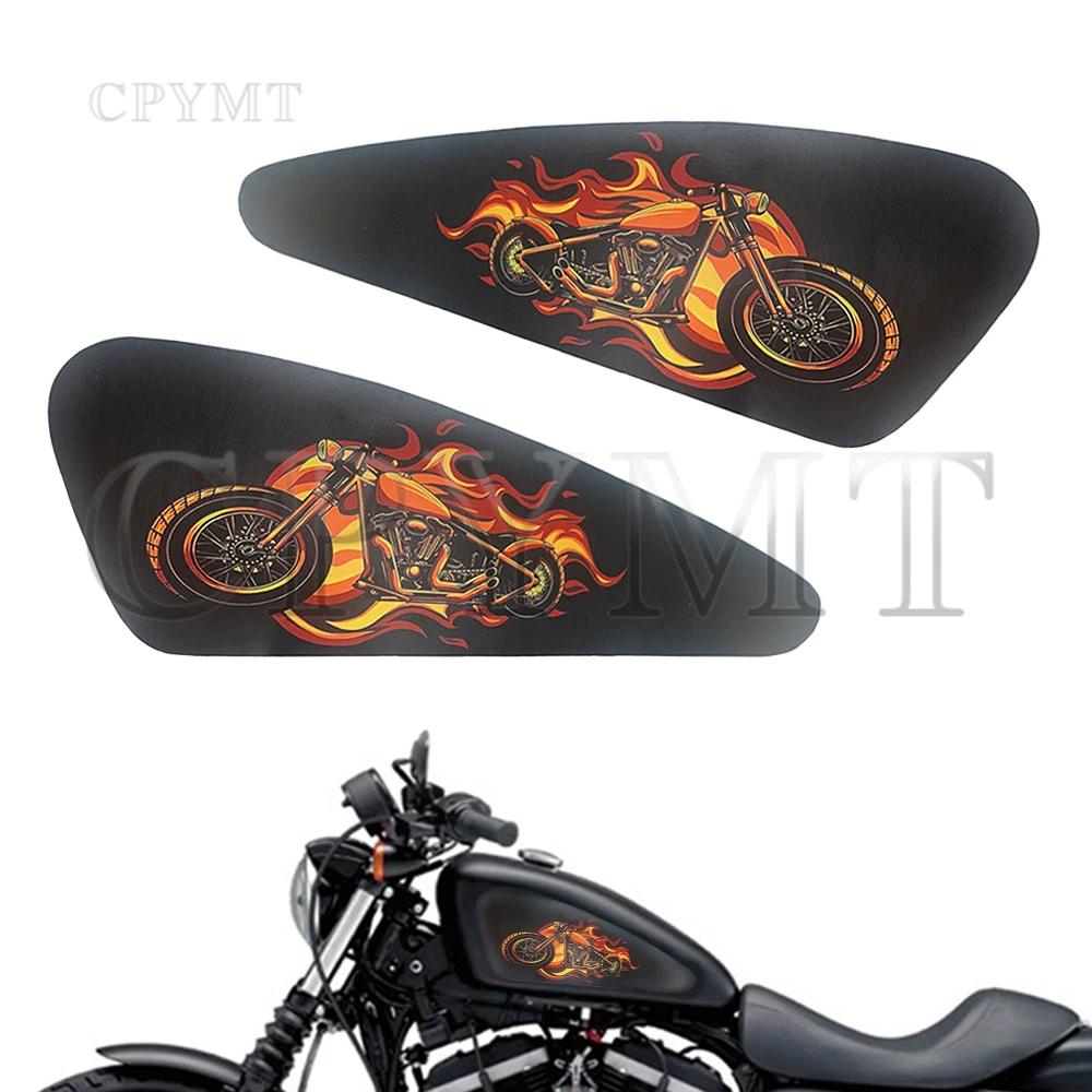 Motorcycle Fuel Tank Stickers Decorative Protect Pads Decals fit for Harley Sportster XL 883 1200 Softail Dyna Bobber Universal 