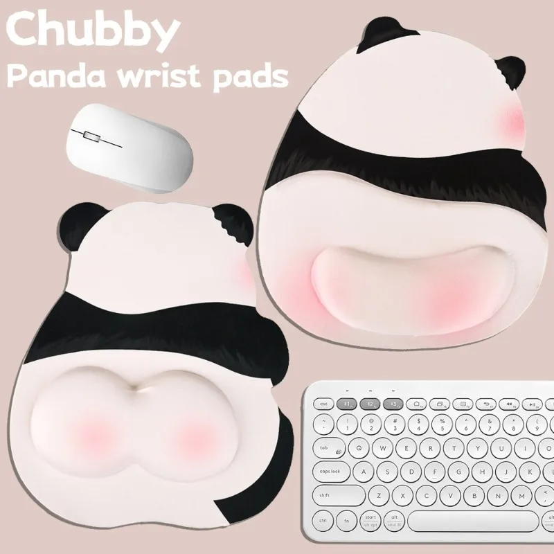 Kawaii Panda Mouse Pads Soft Silicone Wrist Mouse Pad Cute Cartoon New Non-slip Computer Office Mouse Keyboard Pads for Girls