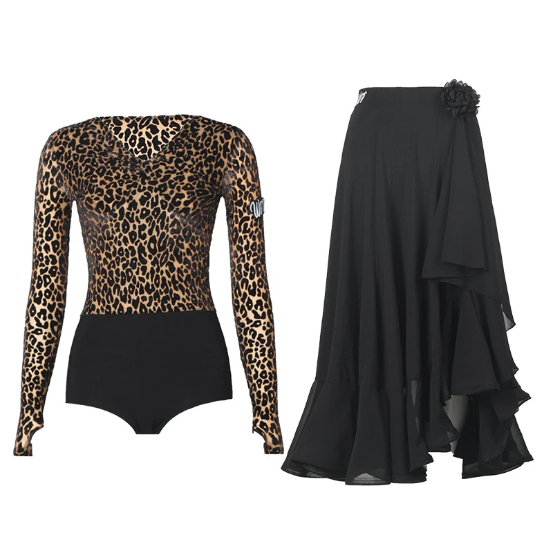 Vêtements de danse latine pour femmes, body à manches longues, Costume de spectacle de danse de salle de bal, vêtements de danse Rumba Salsa pour adultes, nouvelle collection