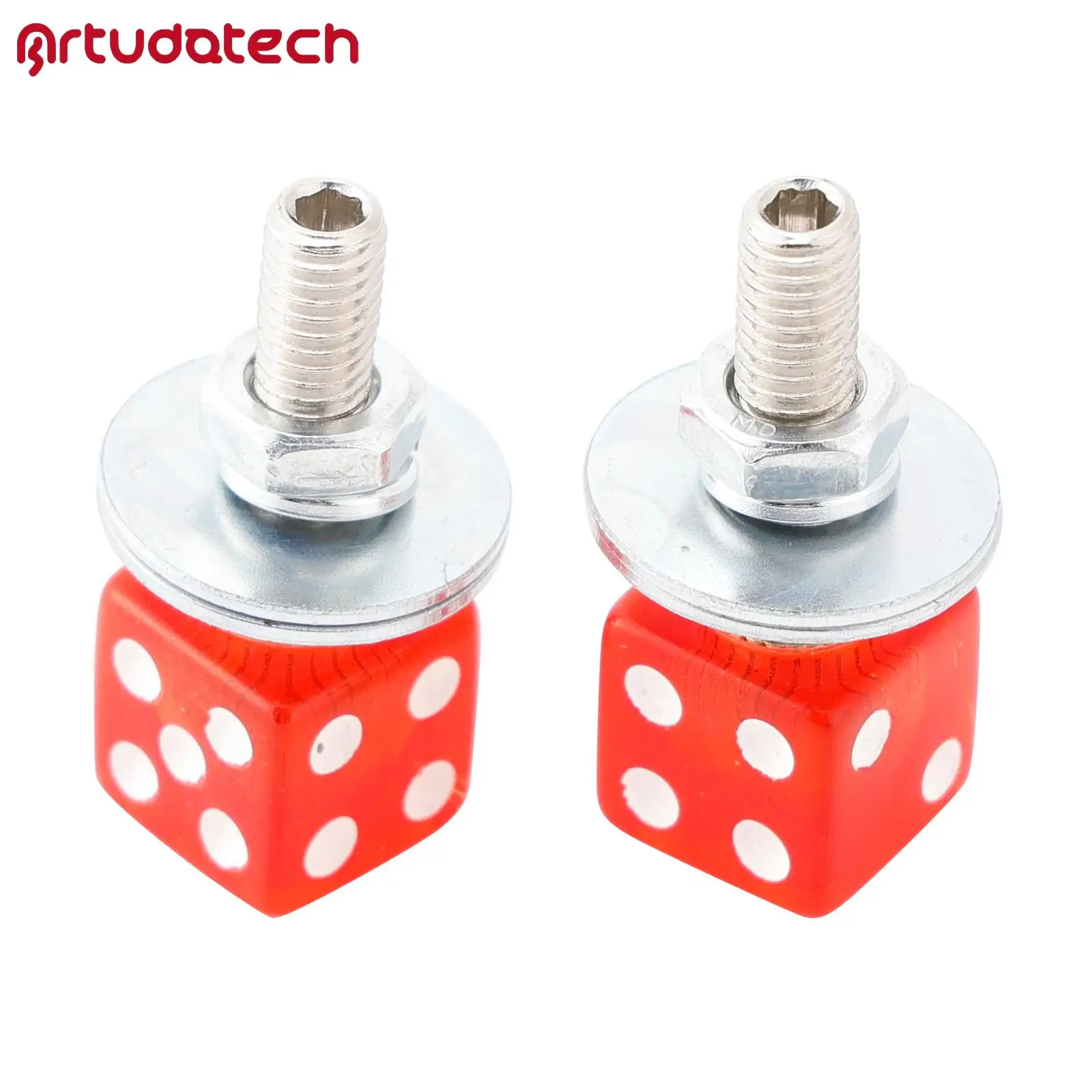 

2x мотоцикл велосипед пластиковый красный кубик номерного знака болт на винте на рамке гайка