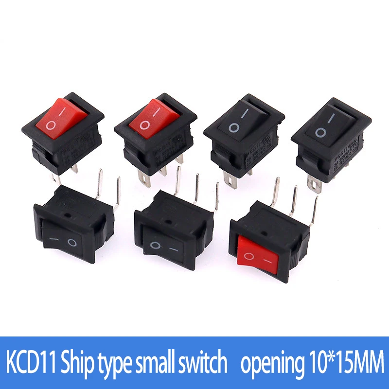 KCD11 ship type switch power switch micro switch 2/3feet 2/3gear opening 10*15MM bent foot 3A/250V