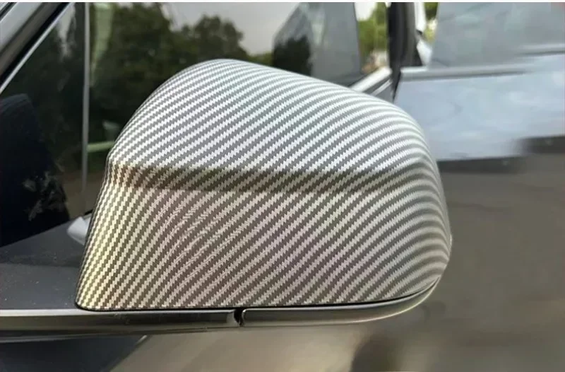 2 Stück ABS Carbon-Faser Schwarze Rückspiegelabdeckung für Tesla Model Y Juniper / YL, Schadensfreie Installation, Schutzleiste – Detail 11