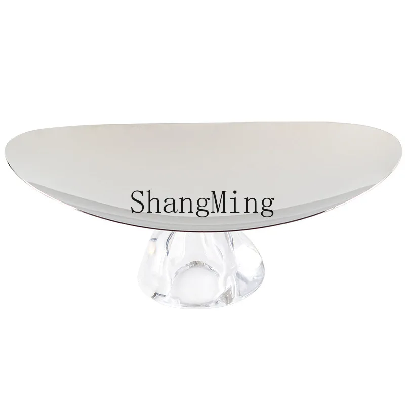 

DSA light luxury large glass fruit plate ornament, living room coffee table, high-end snack storage tray ornament