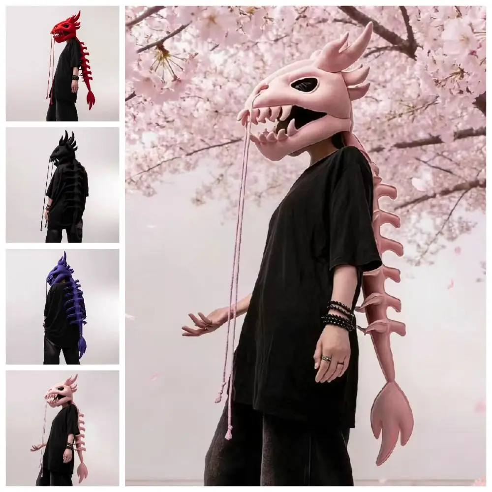 

3D-маска-шлем в виде скелета динозавра, реалистичный костюм динозавра, дышащая крутая шапка-голова динозавра, аксессуар для вечеринки