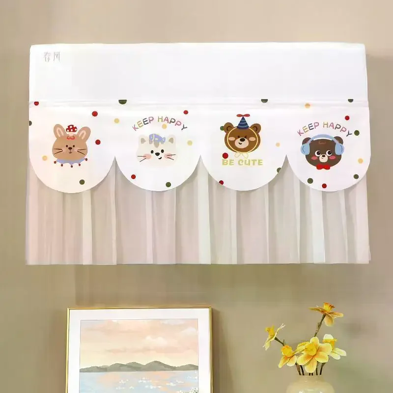 1 Pc Cute Foldable Air Conditioning Wind Curtain Anti-Direct Blowing Adhesive No-Punching for Home & Office Cooling Comfort