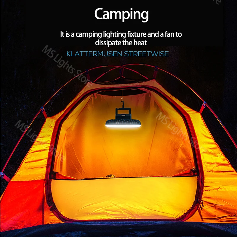 Imagem -05 - Portátil Magnetic Desk Lamp para Uso de Emergência Camping Iluminação Usb Charging Fan Outdoor Live Broadcast Iluminação Suplementar